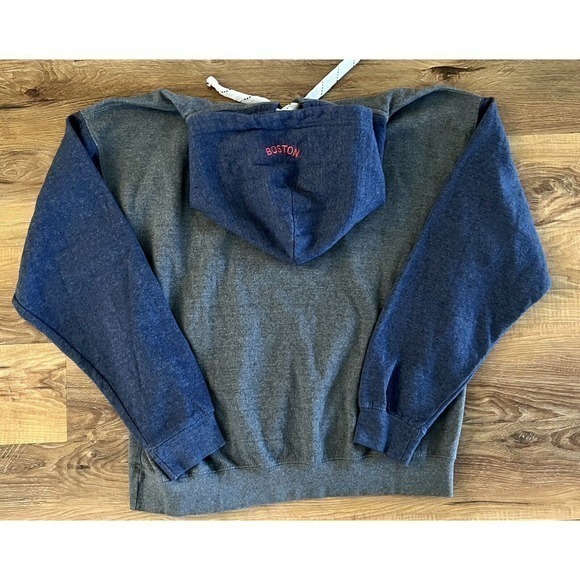 Women’s Blue Red Boston Long Sleeved Hoodie Sweatshirt Sz:Large EUC - Picture 3 of 8